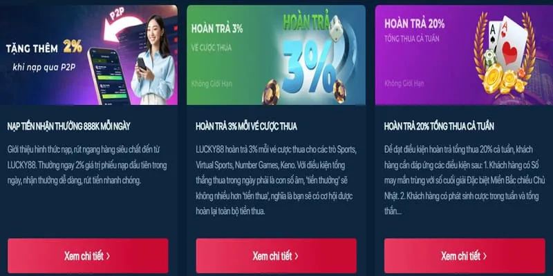 Các chương trình khuyến mãi BU88